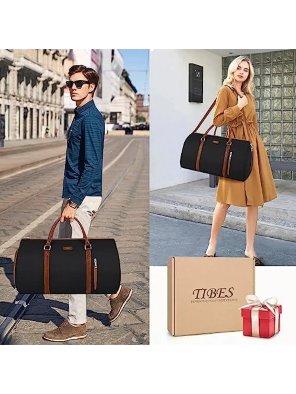 2-in-1 Convertible Travel Garment Bag with Waterproof Shoe Compartment